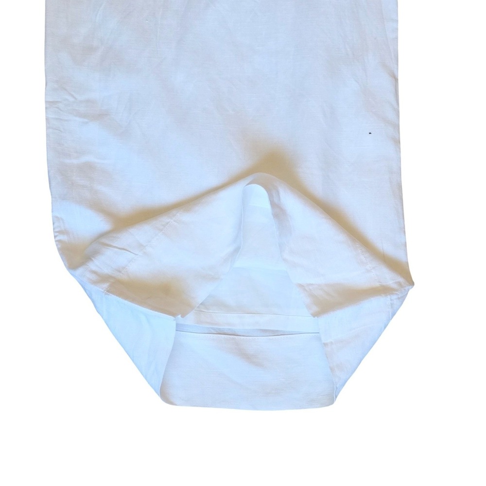 Evereve Sophia Linen Wide Leg Pants White Elastic Waist Medium NWOT - Picture 6 of 8
